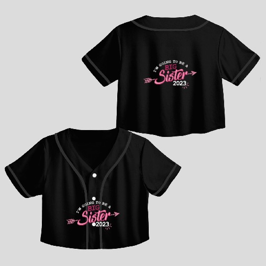 Going to be a Big sister 2023 pregnancy baby girls Crop Top Baseball Jerseys