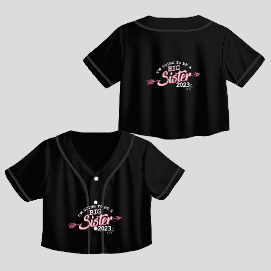 Going to be a Big sister 2023 pregnancy baby girls Crop Top Baseball Jerseys