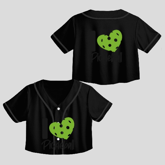 Pickleball Heart I Love Pickleball Crop Top Baseball Jerseys