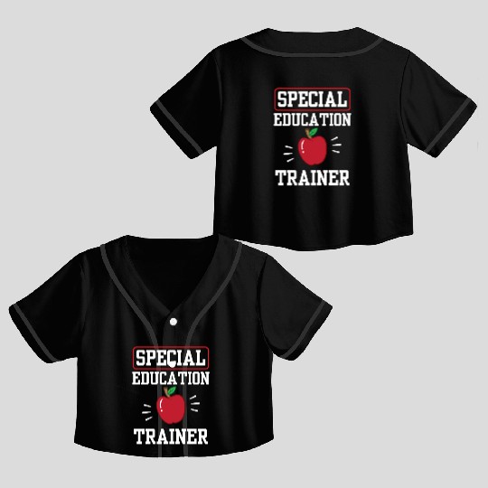 Special Education Trainer Sped Teacher Awareness Crop Top Baseball Jerseys