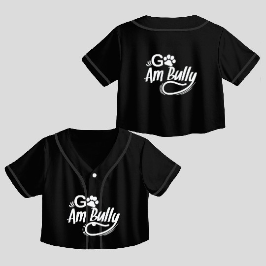 Go Am Bully Bulldog Pet Dog breed Crop Top Baseball Jerseys