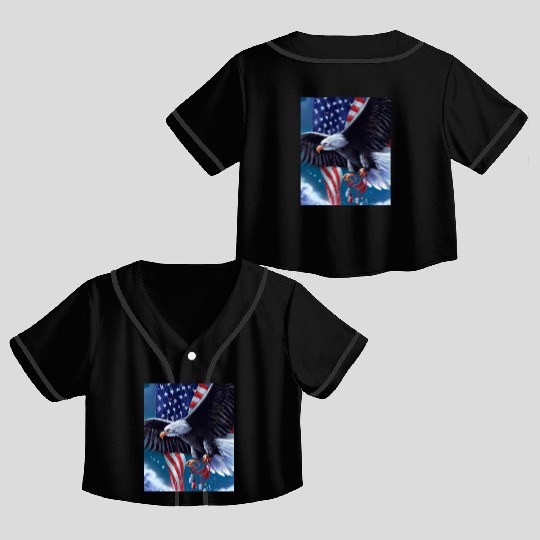 Patriotic Christmas Sea Eagle With Christmas Crop Top Baseball Jerseys