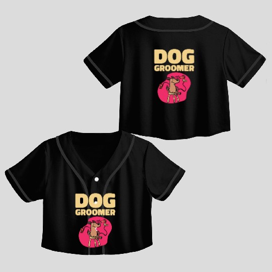 Dog Groomer Canine Grooming Hygiene Crop Top Baseball Jerseys