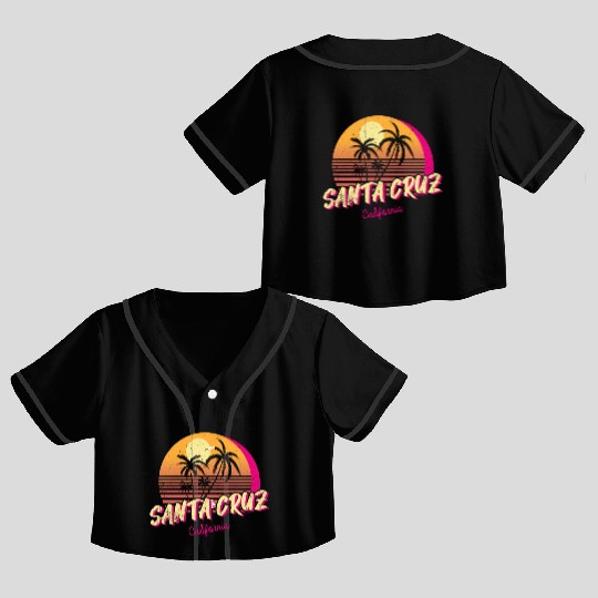 Retro Santa Cruz California Crop Top Baseball Jerseys