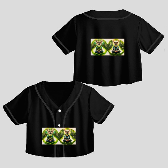 buddhist chihuahua Crop Top Baseball Jerseys