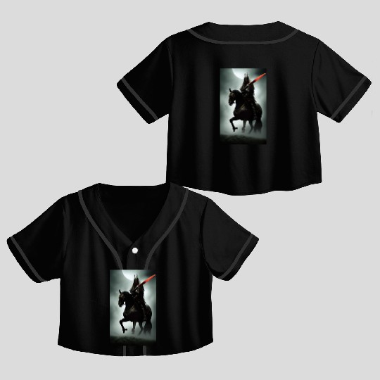 Warrior on the black horse Crop Top Baseball Jerseys
