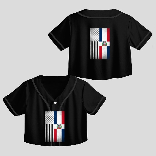 Dominican Republic Design for Dominican Americans Crop Top Baseball Jerseys