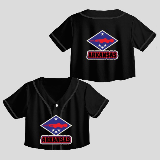 US States ARKANSAS Crop Top Baseball Jerseys