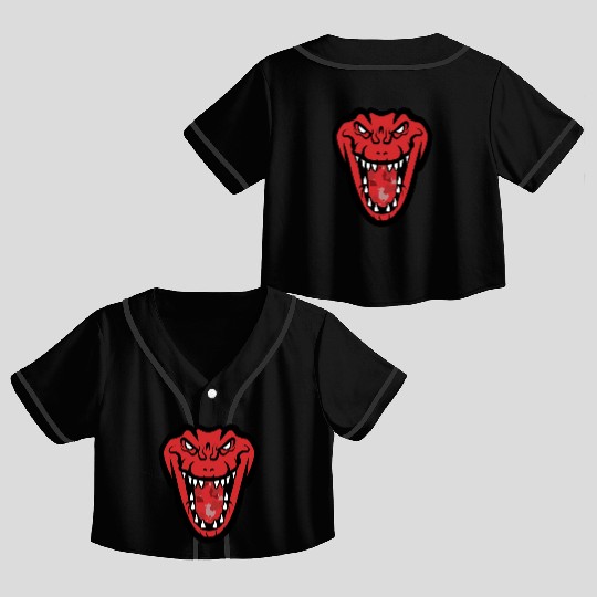Red Military Crocodile Crop Top Baseball Jerseys