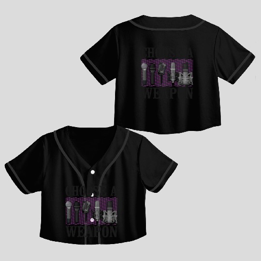 Karaoke Singer Microphone Vocalist Crop Top Baseball Jerseys