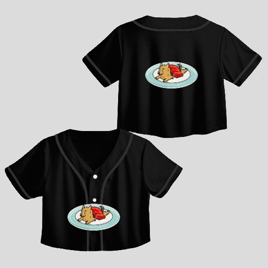 Yorkshire Terrier Nigiri Sushi Crop Top Baseball Jerseys