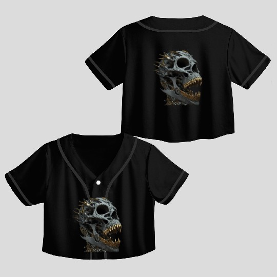Skull Bling Crop Top Baseball Jerseys
