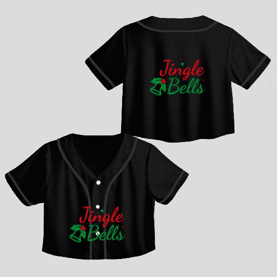Jingle Bells - Marry Christmas Crop Top Baseball Jerseys