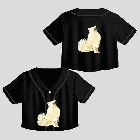 Samoyed Cute White Dog Owners Pet Lover Gift Ideas Crop Top Baseball Jerseys