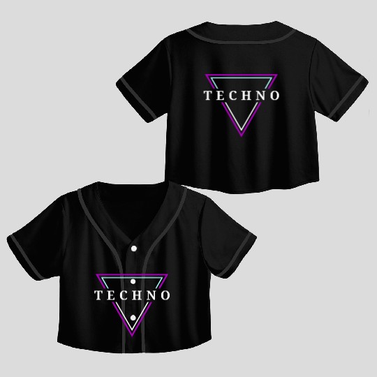 Techno House Party EDM Festival Goa Electro Rave Crop Top Baseball Jerseys