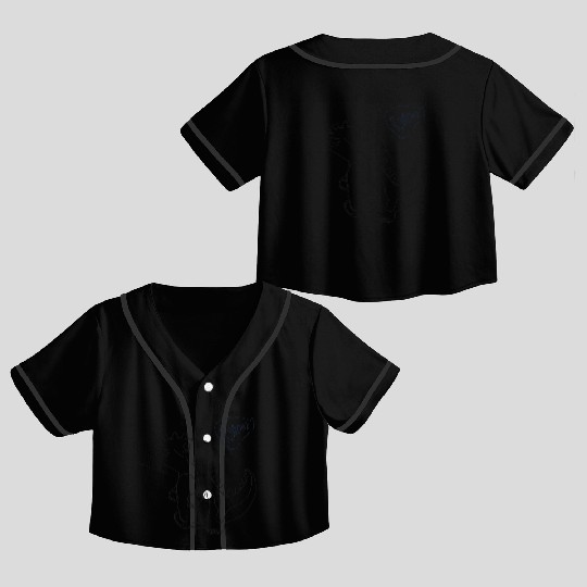 line art illustration of a dinosaur Crop Top Baseball Jerseys