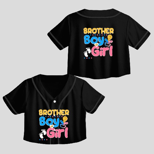 Pink or Blue Brother Loves You Best Brother Ever Crop Top Baseball Jerseys