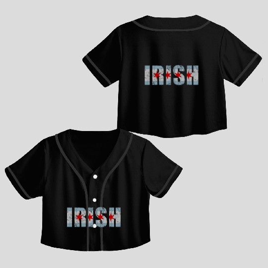 Chicago Irish Flag Chirish St Patricks Day Crop Top Baseball Jerseys