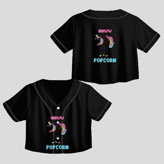 Harlow And Popcorn Merch Popcorn The Pony Crop Top Baseball Jerseys