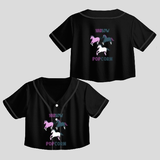 Harlow And Popcorn Merch Popcorn The Pony Crop Top Baseball Jerseys