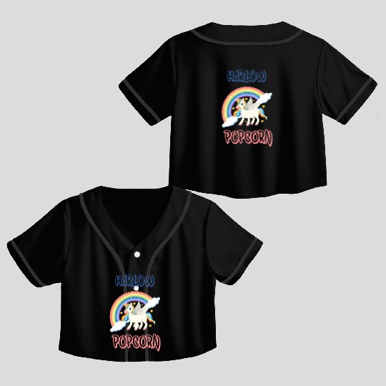 Harlow And Popcorn Merch Popcorn The Pony Crop Top Baseball Jerseys