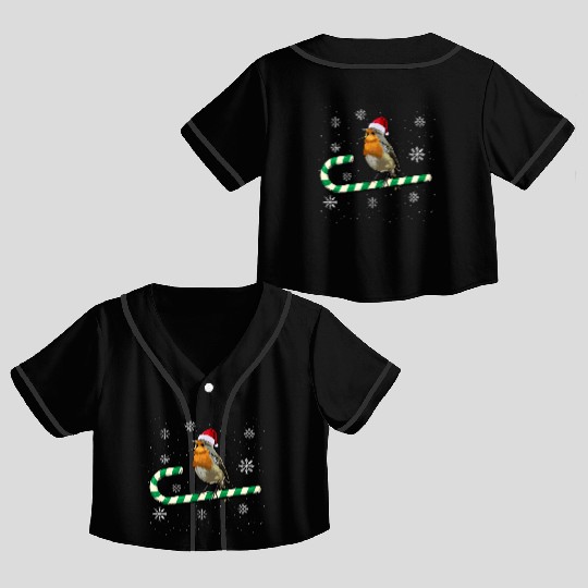 Robin Bird Watching Redbreast Birding Christmas Crop Top Baseball Jerseys