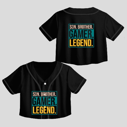 son brother gamer legend Crop Top Baseball Jerseys