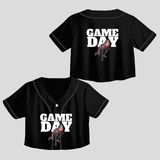 Game Day , Football Crop Top Baseball Jerseys Sunday Funday Crop Top Baseball Jerseys