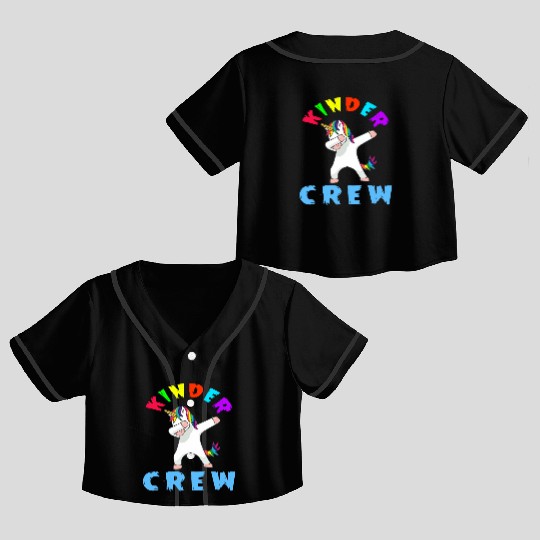 Kinder Crew Kindergarten Teacher Crop Top Baseball Jerseys 1st Day