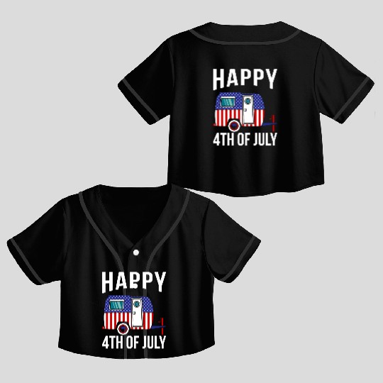 Happy 4th Of July Crop Top Baseball Jerseys