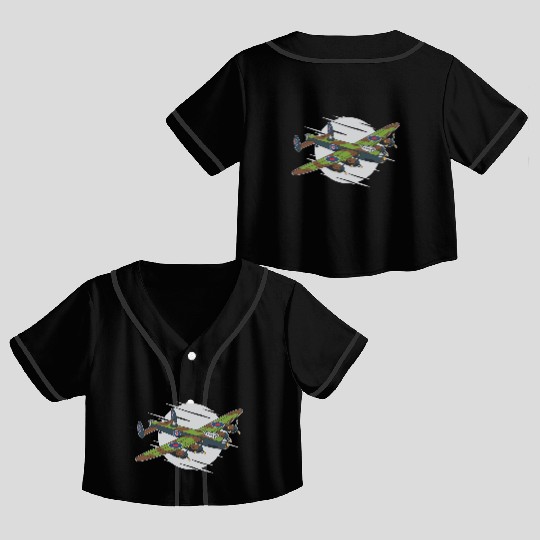 War-fighter jet plane War-fighter jet plane inspir Crop Top Baseball Jerseys