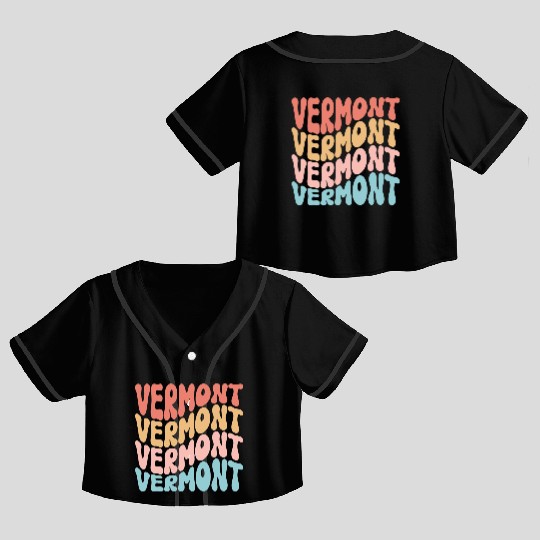 Retro Vermont Use State Crop Top Baseball Jerseys