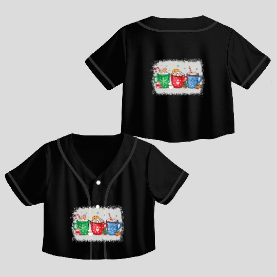 Christmas Hot Chocolate Peppermint Mocha Crop Top Baseball Jerseys