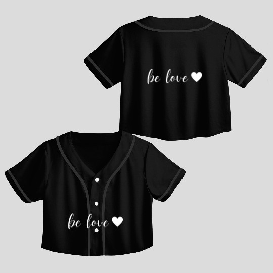 Be Love White Heart Crop Top Baseball Jerseys