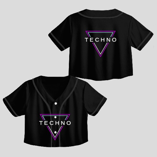 Techno House Party EDM Festival Goa Electro Rave Crop Top Baseball Jerseys