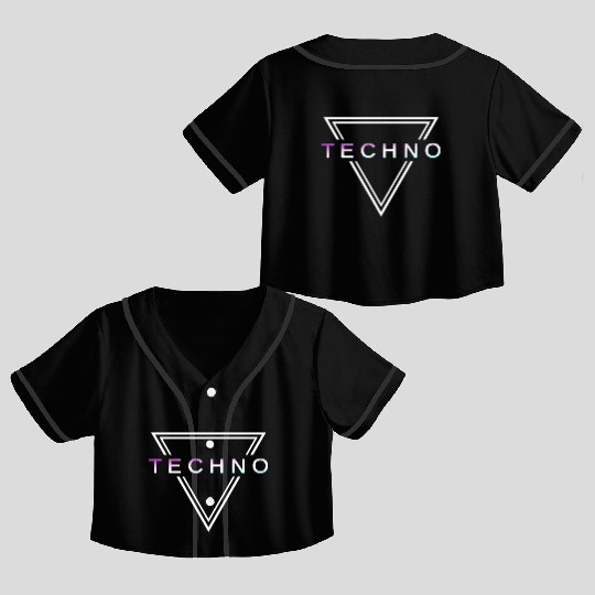 Techno House Party EDM Festival Goa Electro Rave Crop Top Baseball Jerseys