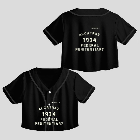 Vintage Alcatraz Prison Penitentiary Jail Crop Top Baseball Jerseys