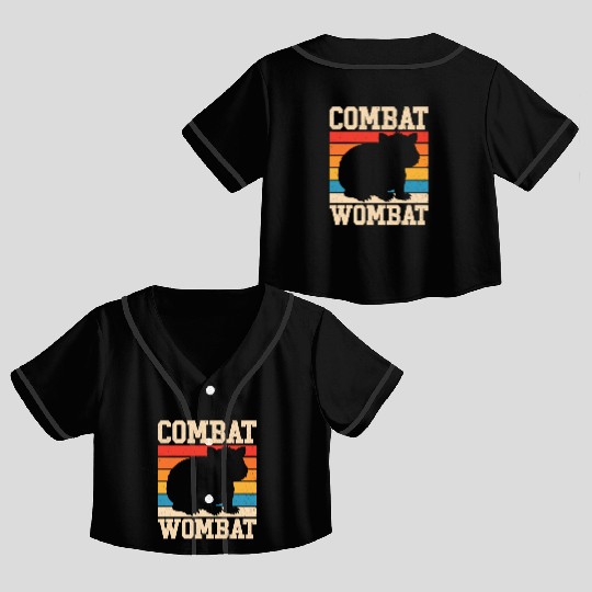 Combat Wombat For A Wombats Lover Crop Top Baseball Jerseys