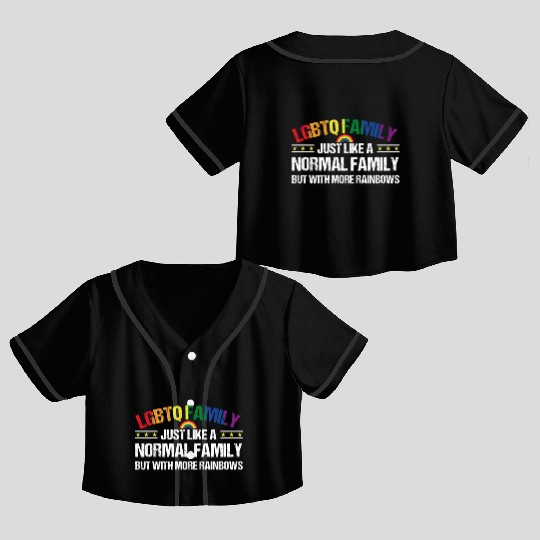 LGBTQ Family Gay Pride Rainbow Crop Top Baseball Jerseys
