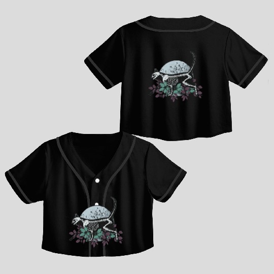 Cat And The Moon Crop Top Baseball Jerseys