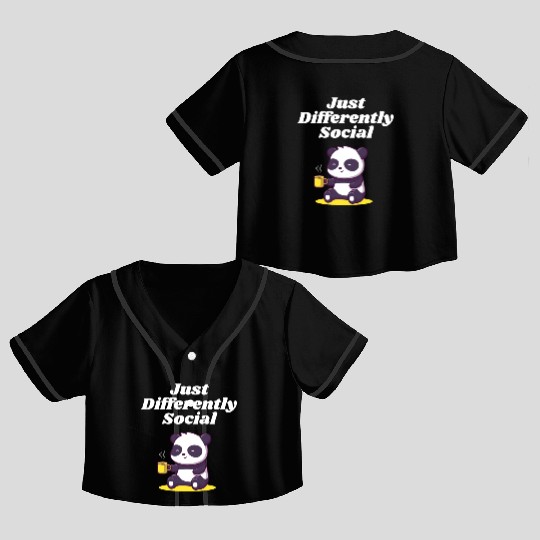 Just Differently Social Nerd Introvert Weird Antis Crop Top Baseball Jerseys