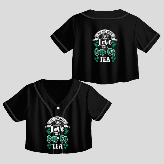 Tea Drinker Grandma Hot Tea Teas Crop Top Baseball Jerseys
