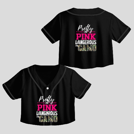 Fishing - Flounder - Flour Crop Top Baseball Jerseys