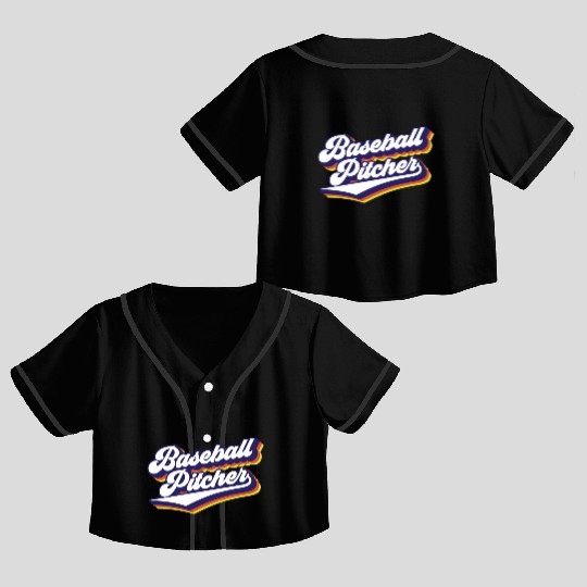 Baseball Pitcher Sayings Player Hobby Crop Top Baseball Jerseys