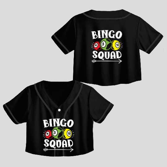 Bingo Squad Bingo Player Casino Gambling Lottery Crop Top Baseball Jerseys