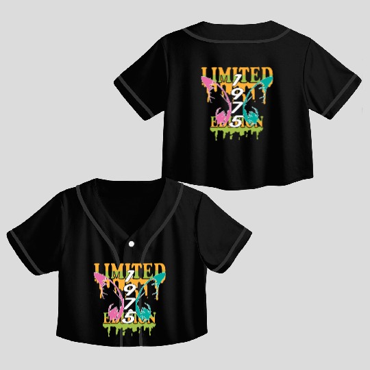 1975 Born Limited Edition Butterfly Gift Crop Top Baseball Jerseys