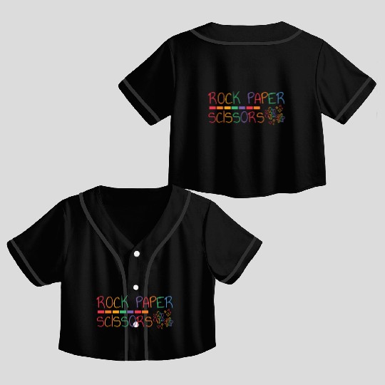 Rock Paper Scissors LGBT Lesbian Funny Quote Pride Crop Top Baseball Jerseys