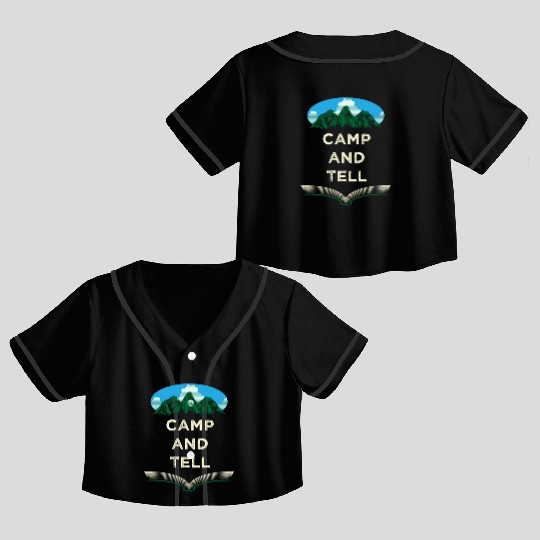 Camp and Tell Camping Friends Camper Buddy Couples Crop Top Baseball Jerseys