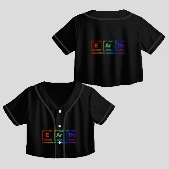 EARTH - elements of the periodic table LGBTQi+ Crop Top Baseball Jerseys