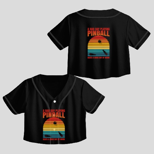 Retro Pinball Beats Work Arcade Machine Crop Top Baseball Jerseys